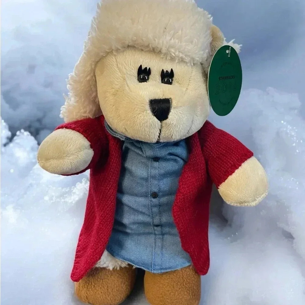 Starbucks Plush Teddy Bear Cream Christmas Bearista 2016 Hat Shirt Sweater Boots - Picture 3 of 5